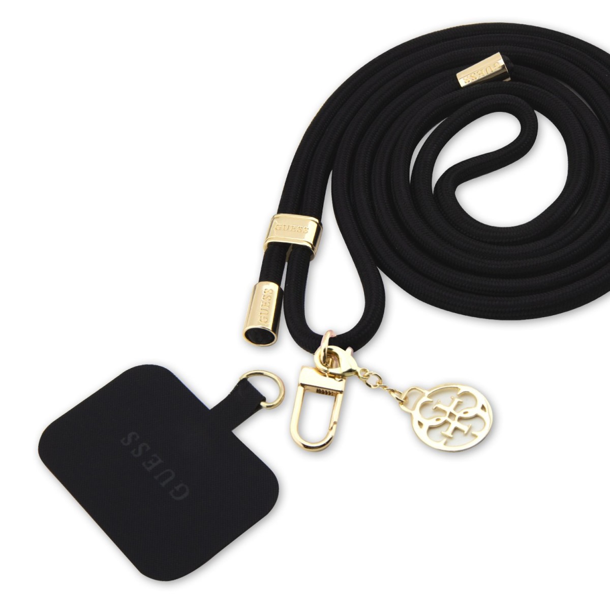 Levně Crossbody Popruh Guess Cord 4G Charm Gold-Black