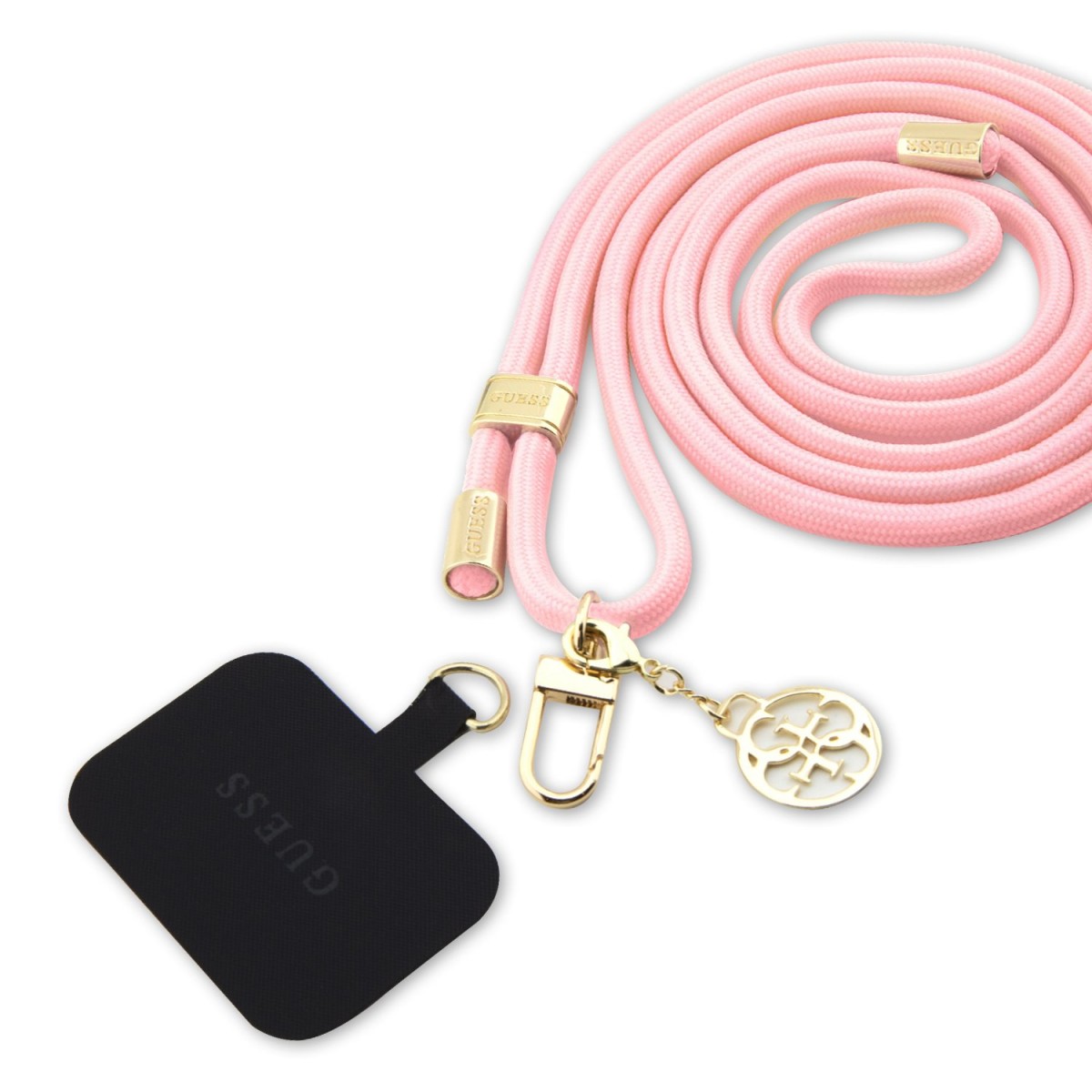 Levně Crossbody Popruh Guess Cord 4G Charm Gold/Pink