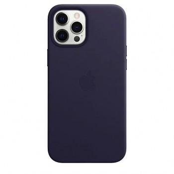 Zadní kožený kryt Apple MHYA3ZM/A Leather vč. MagSafe na iPhone 12 Pro Max Deep Violet