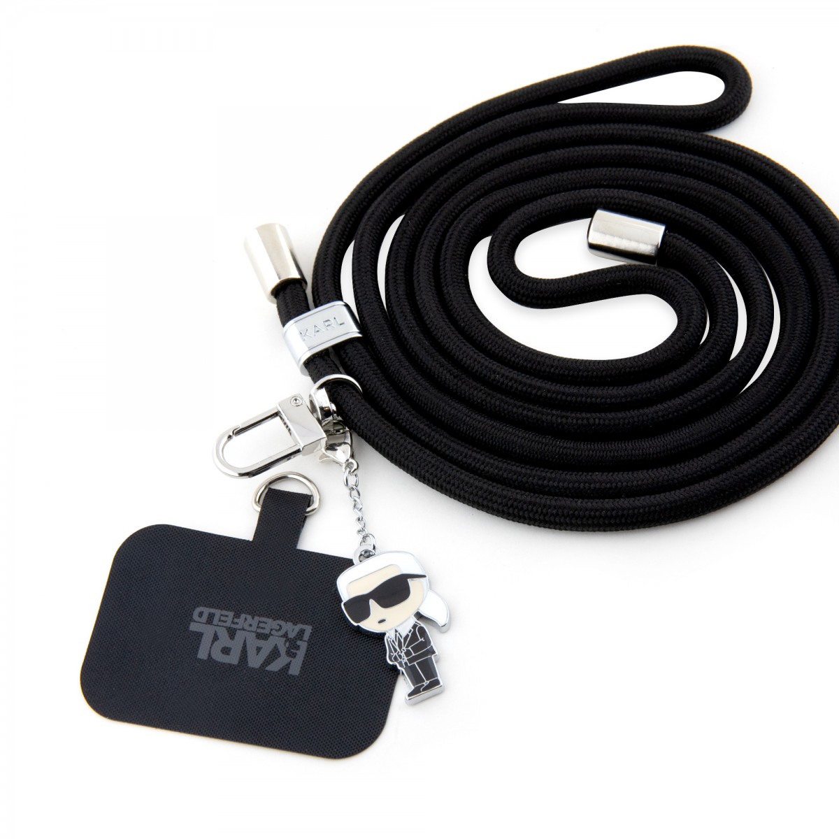 Levně Šňůrka Crossbody Karl Lagerfeld Universal Cord and Ikonik Pins Black