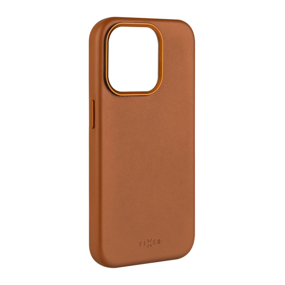 Levně Kožený zadní kryt FIXED MagLeather s podporou MagSafe pro Apple iPhone 15 Plus, hnědý
