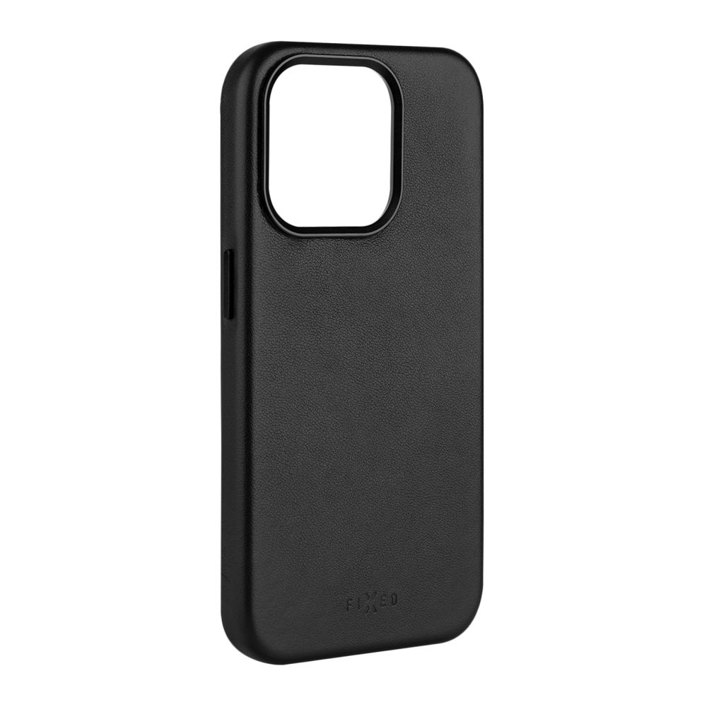 Levně Kožený zadní kryt FIXED MagLeather s podporou MagSafe pro Apple iPhone 15 Pro Max, černý