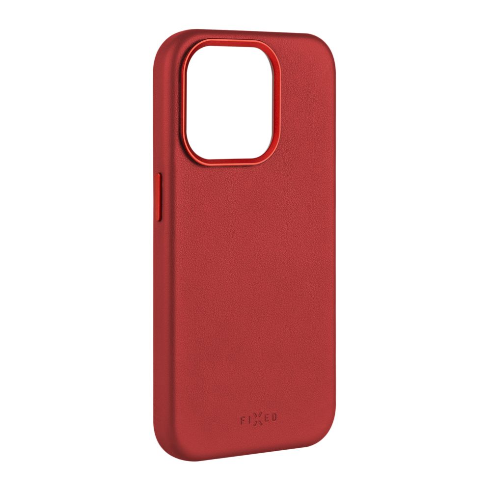 Levně Kožený zadní kryt FIXED MagLeather s podporou MagSafe pro Apple iPhone 15 Pro Max, červený