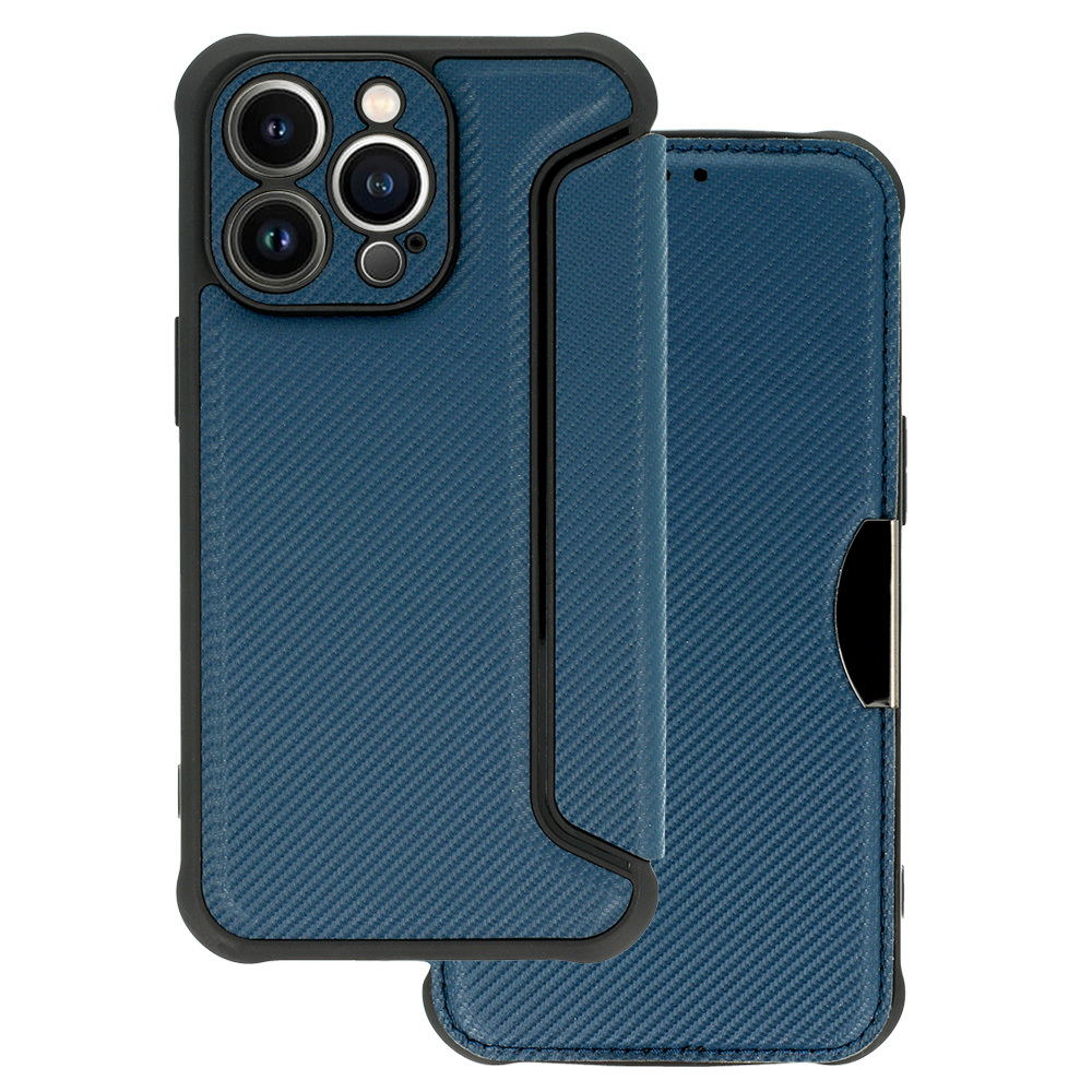 Levně Pouzdro Razor Carbon Book pro Iphone 13 Pro navy