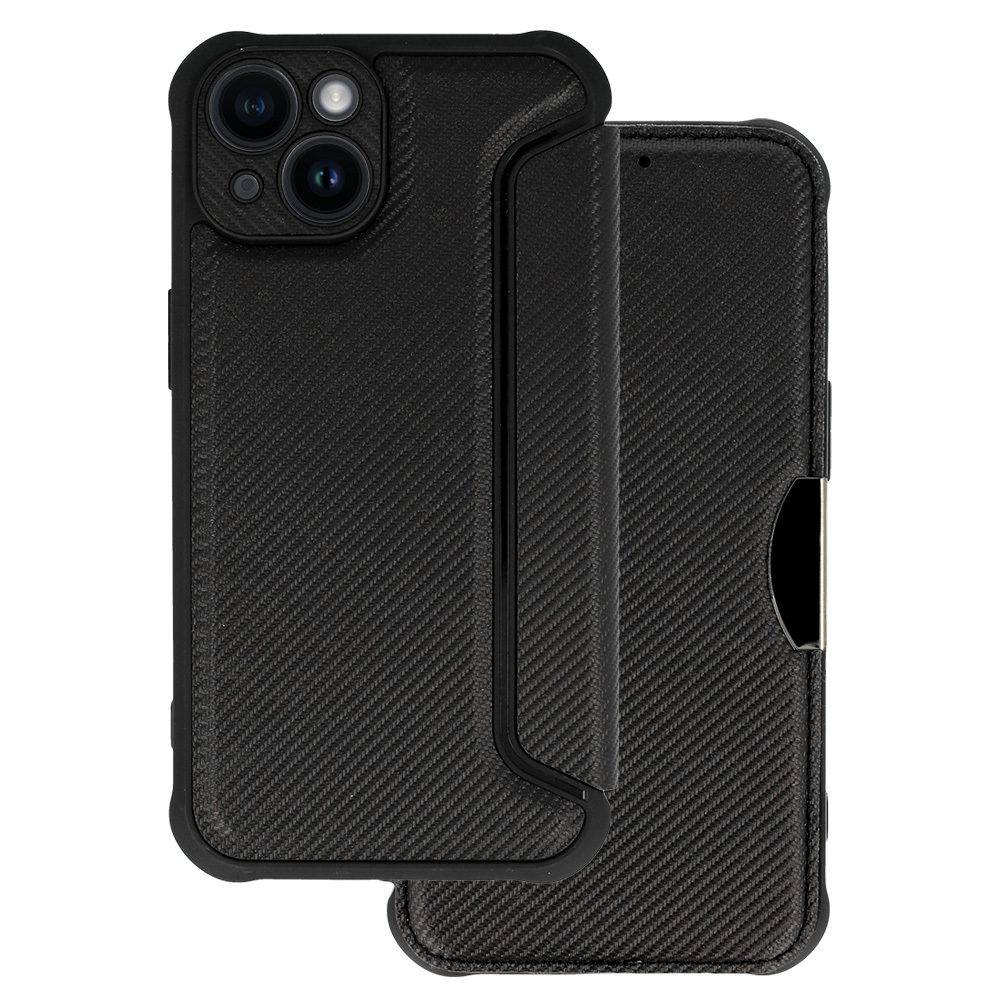 Levně Pouzdro Razor Carbon Book pro Iphone 14 Plus černé