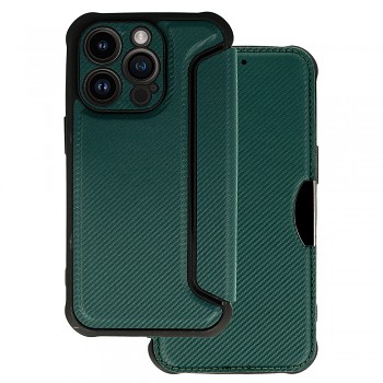 Pouzdro Razor Carbon Book pro Iphone 14 Pro Max tmavě zelené