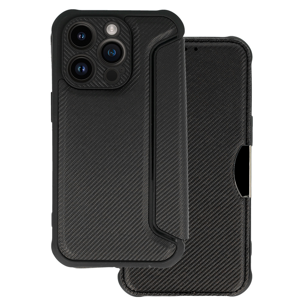 Levně Pouzdro Razor Carbon Book pro Iphone 14 Pro Max černé