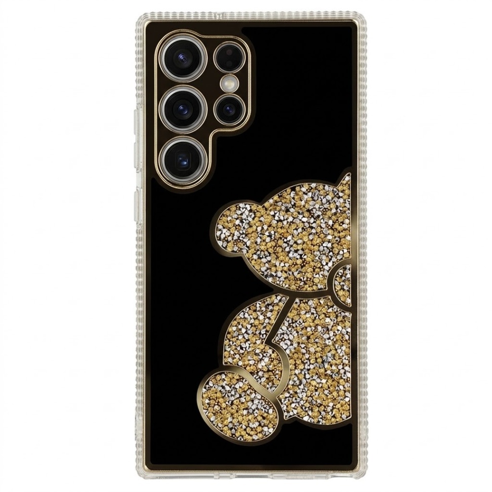 Zadní kryt Teddy Bear pro Samsung Galaxy S25 Ultra zlatý