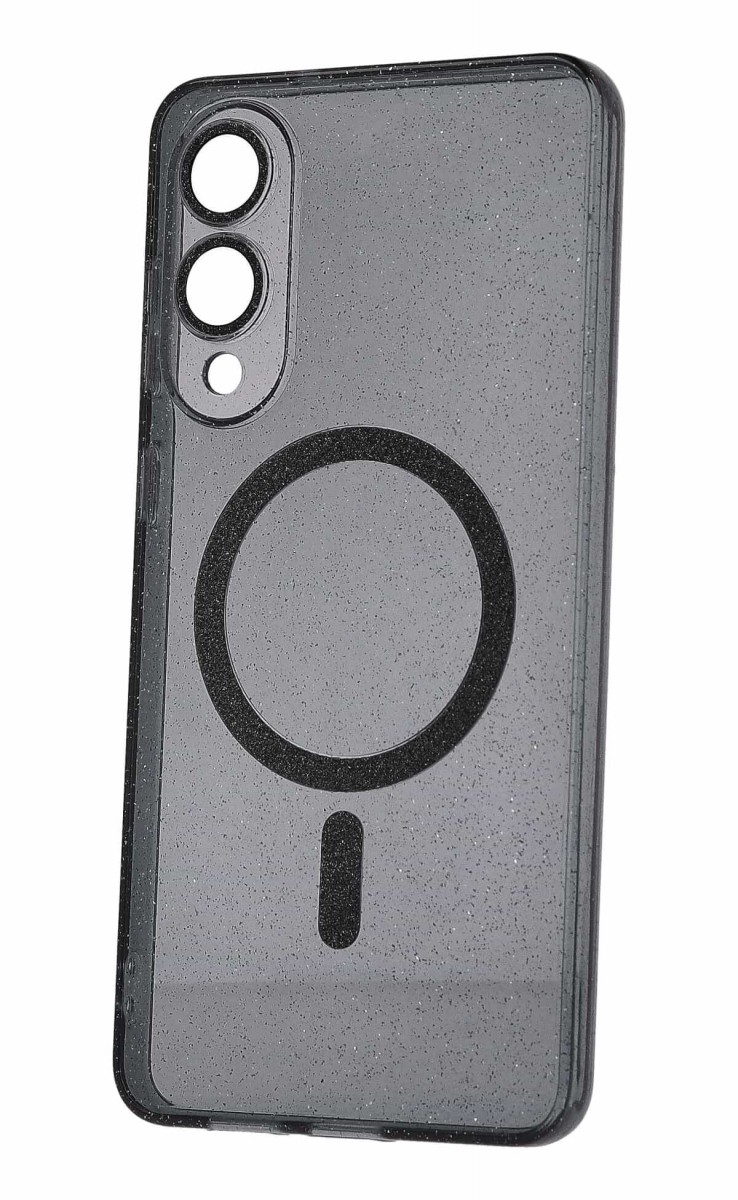 Levně Zadní kryt Glitter Magsafe pro Samsung Galaxy S25 Edge black clear