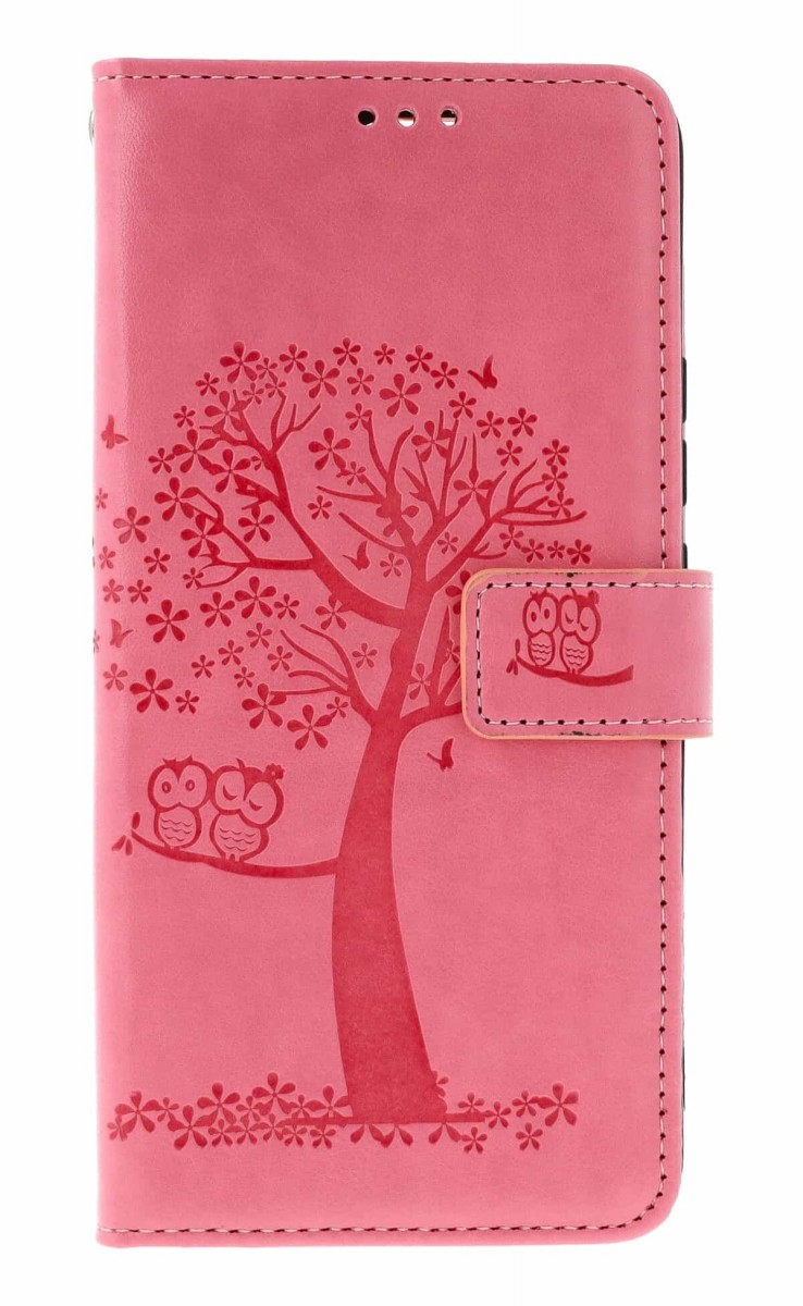 Knížkové pouzdro na Xiaomi Redmi Note 14 Růžový strom sovičky