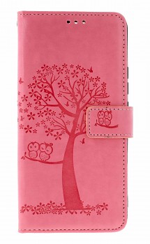 Knížkové pouzdro na Xiaomi Redmi Note 14 Růžový strom sovičky