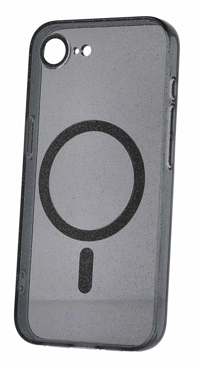Zadní kryt Glitter Magsafe pro iPhone 16e black clear