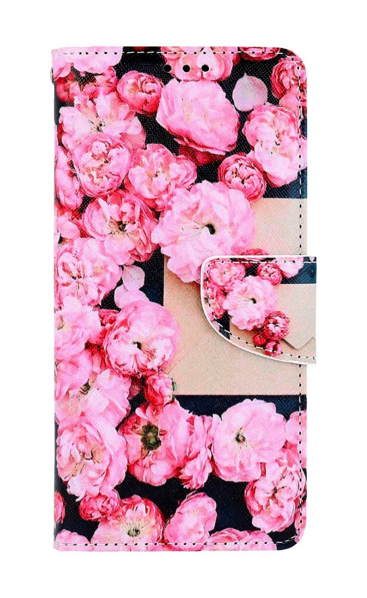 Knížkové pouzdro na Xiaomi Redmi Note 9 Růžové květy
