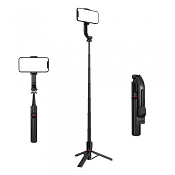 Bluetooth tripod selfie tyč Techsuit L12 černá