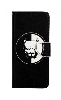 Knížkové pouzdro na Samsung A12 Černobílý pitbull