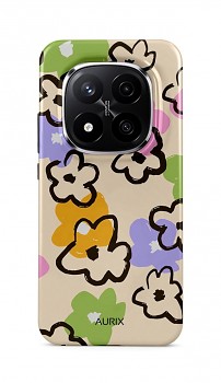 Luxusní kryt AURIX na Xiaomi Redmi Note 14 Pro+ 5G Flower Drawing