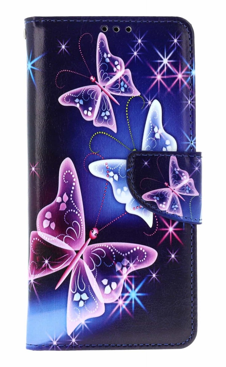 Levně Pouzdro TopQ Vivo V50 Lite knížkové Modré s motýlky 140230 (kryt neboli obal na mobil Vivo V50 Lite)