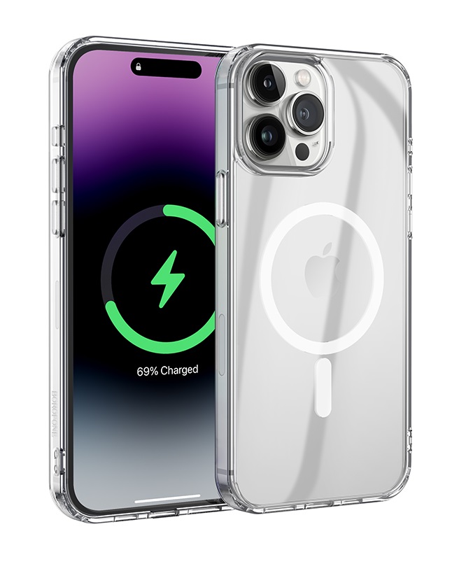 Zadní kryt Magnetic MagSafe na iPhone 15 Pro průhledný