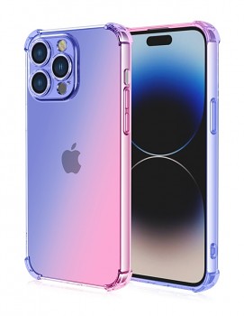 Zadní kryt na iPhone 14 Pro Shock duhový modro-růžový