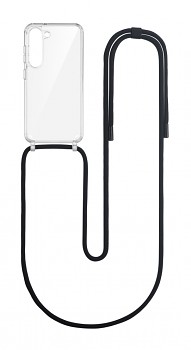 Zadní kryt Simple na Samsung S24 s černou šňůrkou průhledný