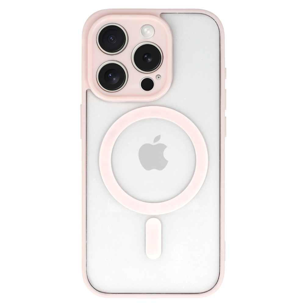 Levně Zadní kryt Acrylic Color MagSafe pro iPhone 16 Pro světle růžový