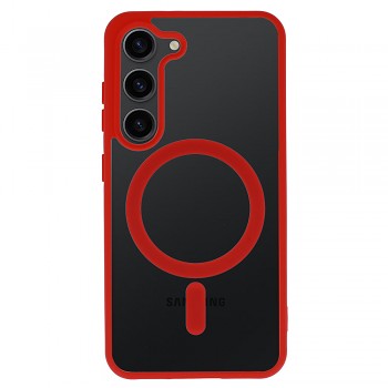 Zadní kryt Acrylic Color MagSafe pro Samsung S24 FE červený