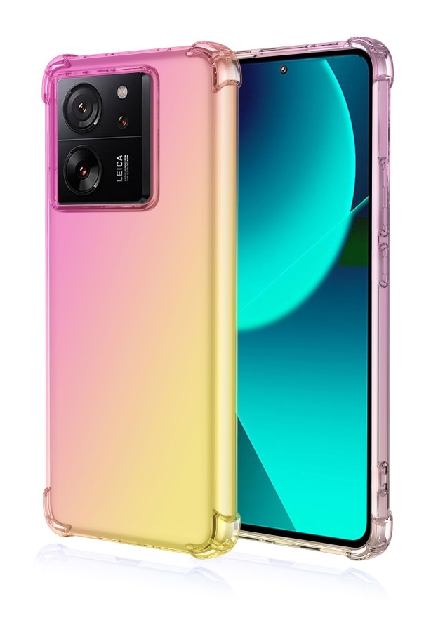 Zadní kryt na Xiaomi 13T Pro Shock duhový růžovo-žlutý