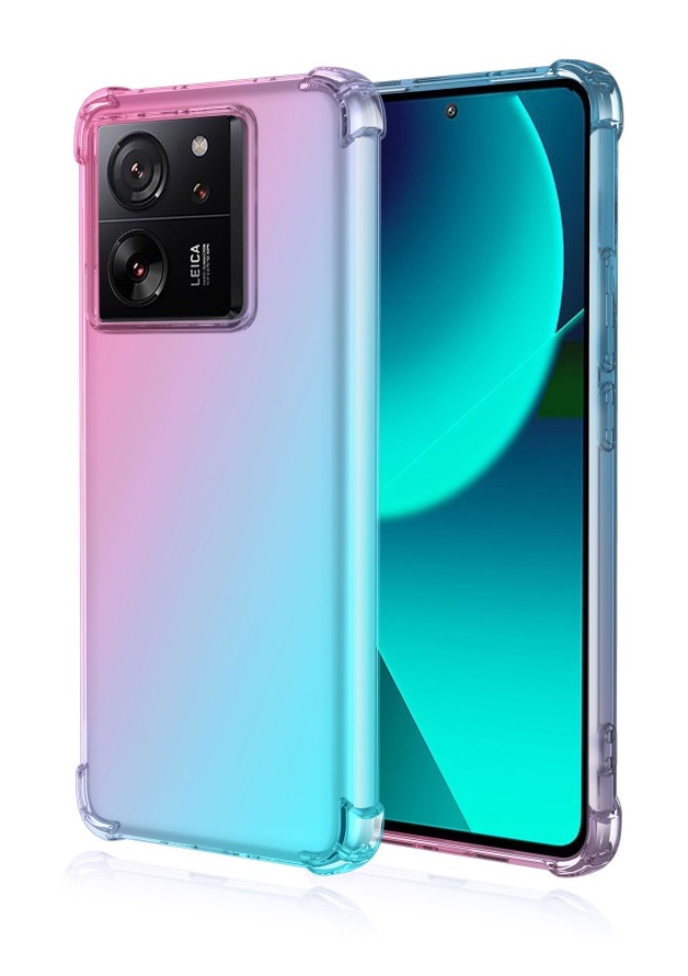Zadní kryt na Xiaomi 13T Pro Shock duhový mentolovo-růžový
