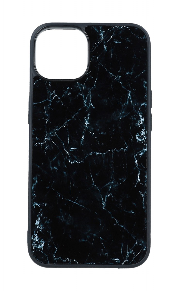 Levně Kryt TopQ Marble iPhone 14 pevný Smoky Black 110476 (pouzdro neboli obal na mobil iPhone 14)