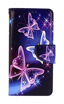 Knížkové pouzdro na Xiaomi Redmi Note 9 Modré s motýlky