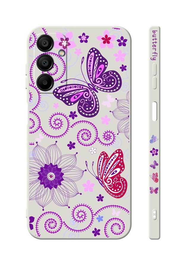 Zadní kryt Design na Samsung A15 Fialoví motýlci