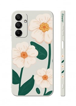 Zadní kryt Design na Samsung A15 Bílé květy