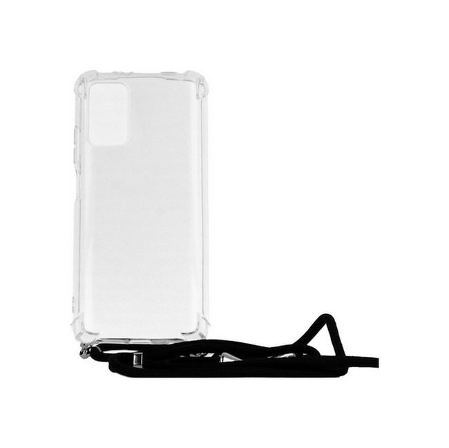 Zadní silikonový kryt na Xiaomi Poco M3 s černou šňůrkou průhledný