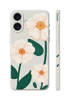 Zadní kryt Design na iPhone 16 Bílé květy