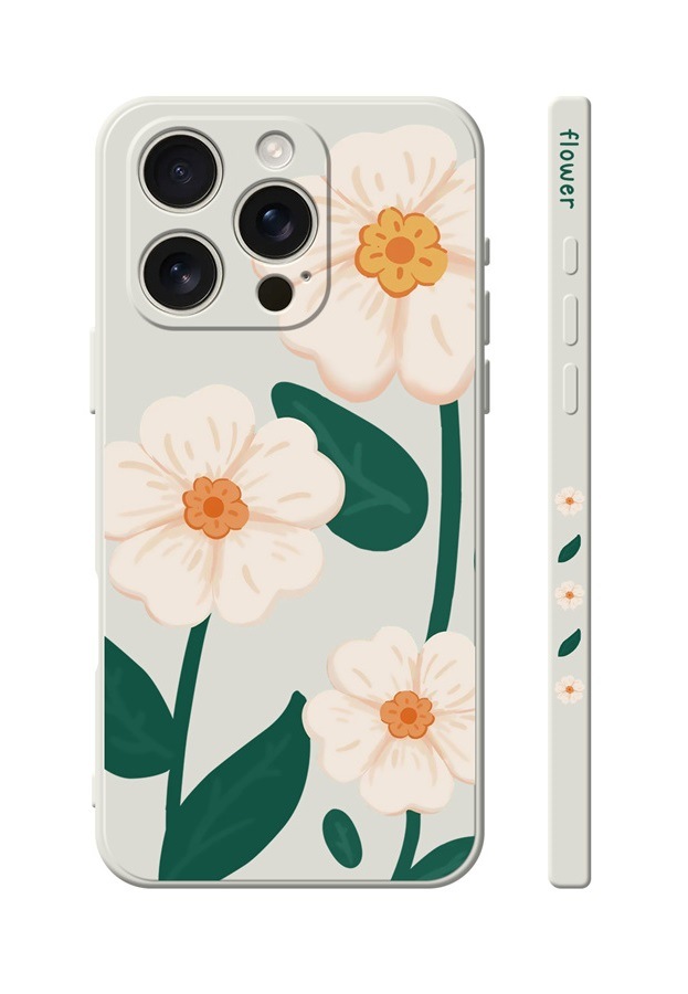 Levně Kryt TopQ Design iPhone 16 Pro Max Bílé květy 130749 (pouzdro neboli obal na mobil iPhone 16 Pro Max)