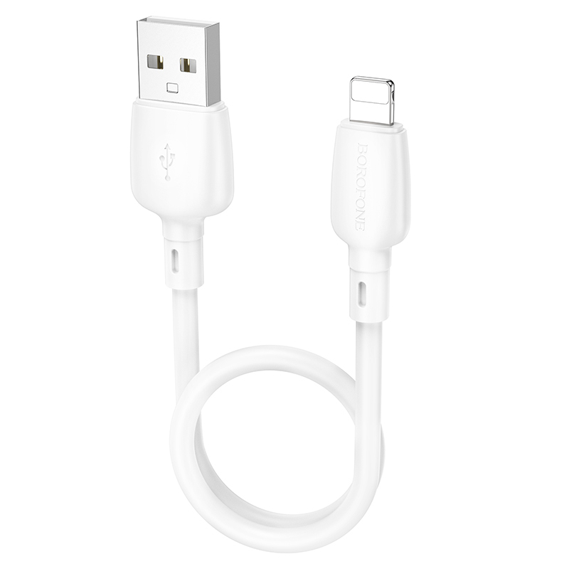 Levně Kabel Borofone BX93 Super Power - USB na Lightning - PD 20W 0,25 metru bílý ROZBALENO