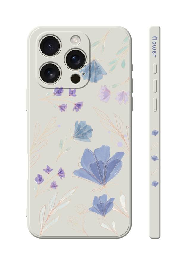 Levně Kryt TopQ Design iPhone 16 Pro Max Modré kvítky 130793 (pouzdro neboli obal na mobil iPhone 16 Pro Max)