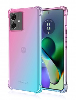 Zadní kryt na Motorola Moto G54 5G Shock duhový mentolovo-růžový