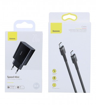 Rychlonabíječka Baseus Speed Mini 20W včetně datového kabelu USB-C černá