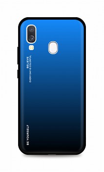 Zadní pevný kryt LUXURY na Samsung A40 duhový modrý