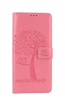 Knížkové pouzdro na Xiaomi Redmi 10C Růžový strom sovičky