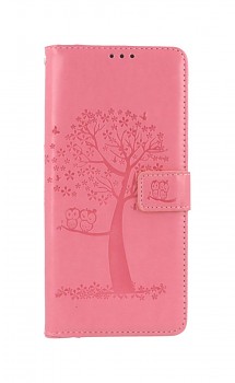 Knížkové pouzdro na Xiaomi Redmi 10C Růžový strom sovičky