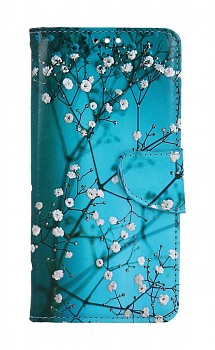 Knížkové pouzdro na Samsung A40 Modré s květy