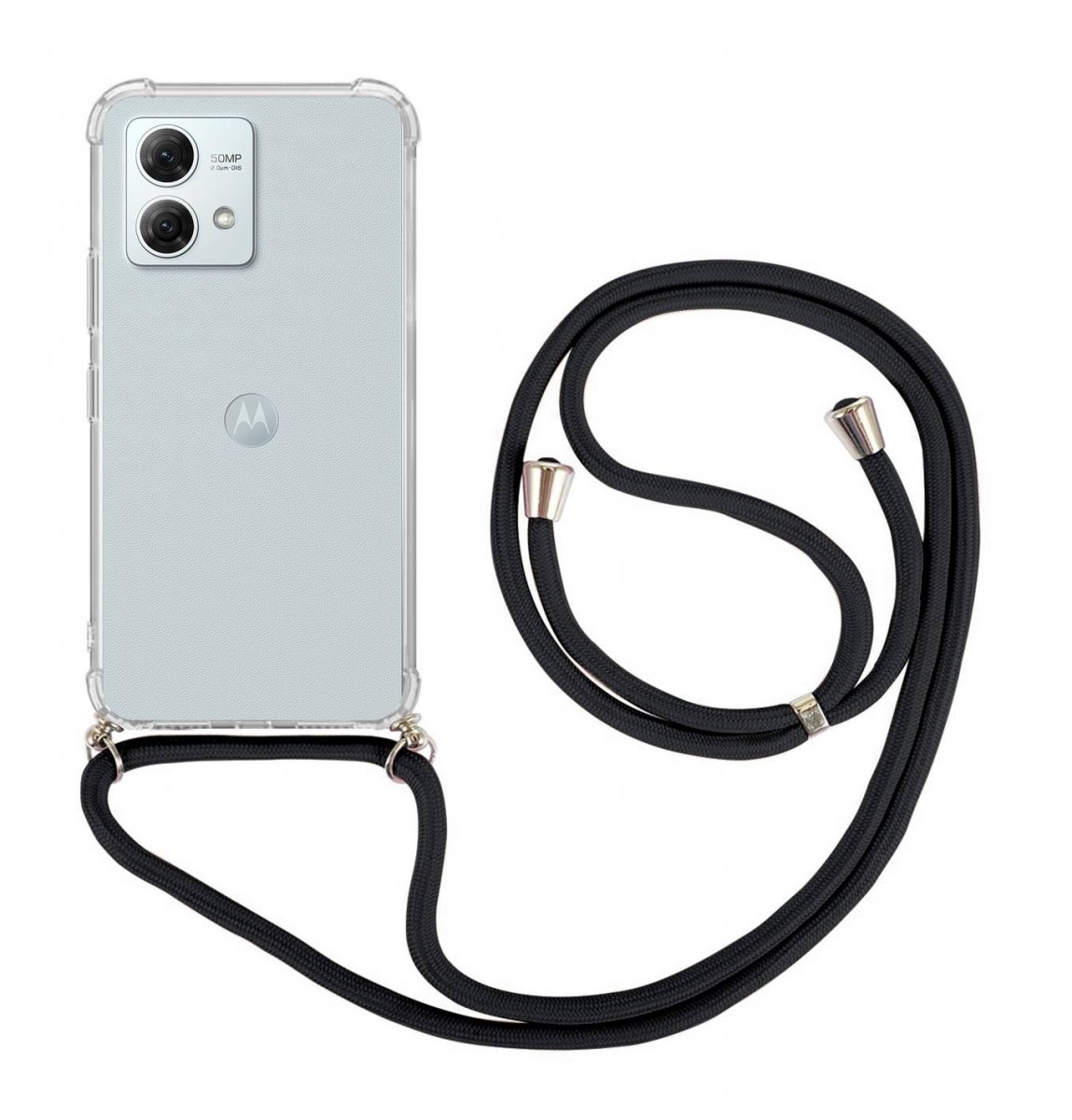 Kryt TopQ Motorola Moto G84 5G s černou šňůrkou průhledný 121048 (pouzdro neboli obal na mobil Motorola Moto G84 5G)