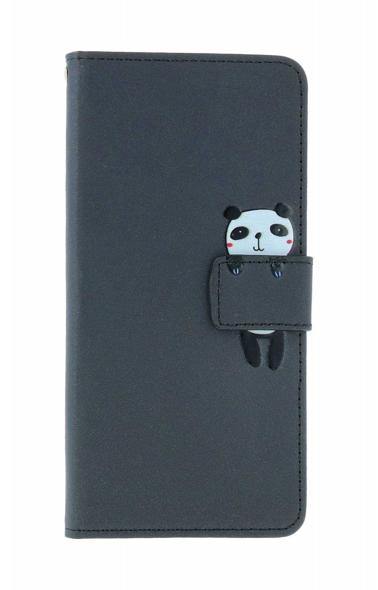 Levně Pouzdro TopQ Xiaomi Redmi Note 13 knížkové černé s pandou 131048 (obal neboli kryt na mobil Xiaomi Redmi Note 13)