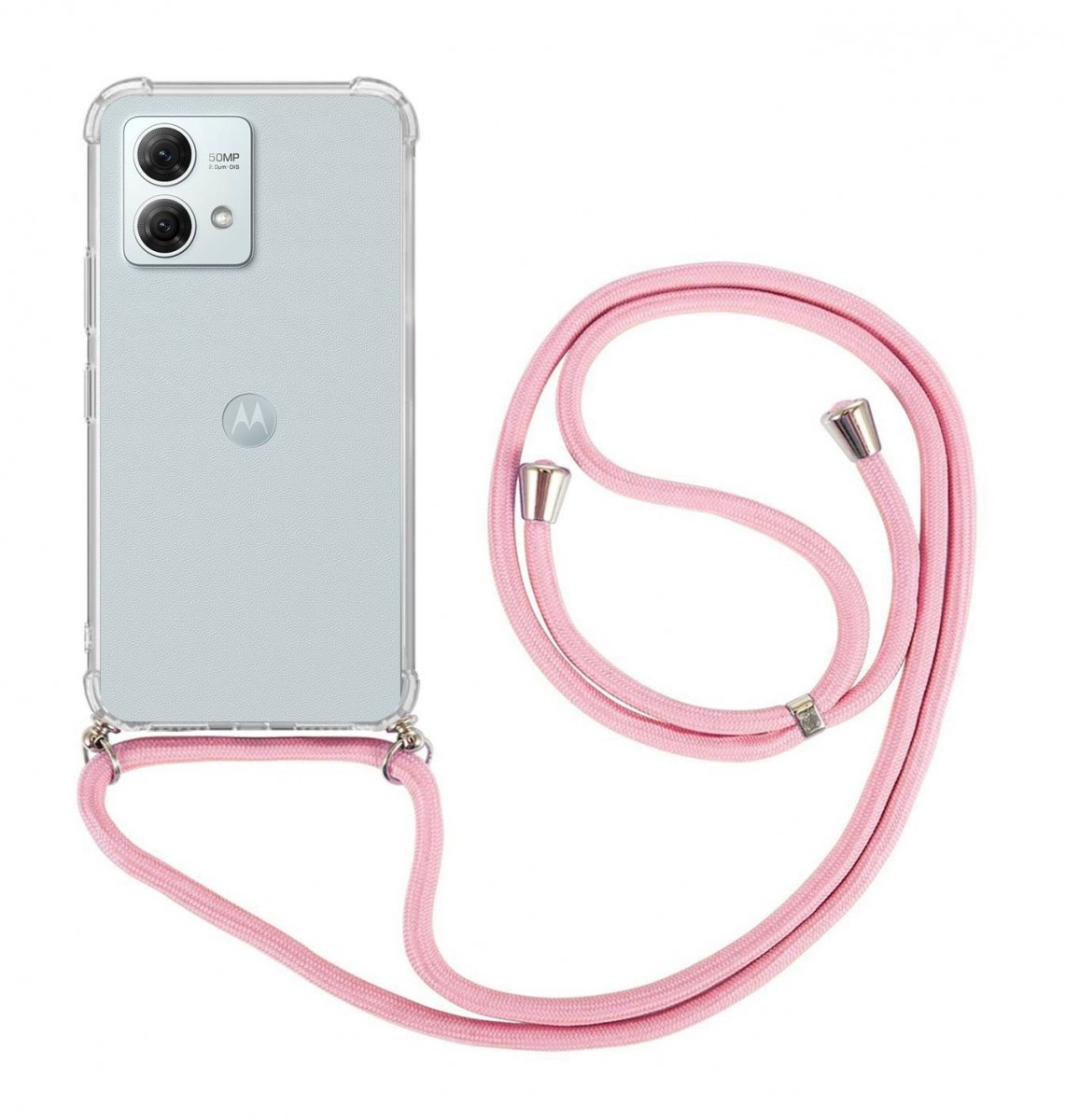 Kryt TopQ Motorola Moto G84 5G s růžovou šňůrkou průhledný 121049 (pouzdro neboli obal na mobil Motorola Moto G84 5G)