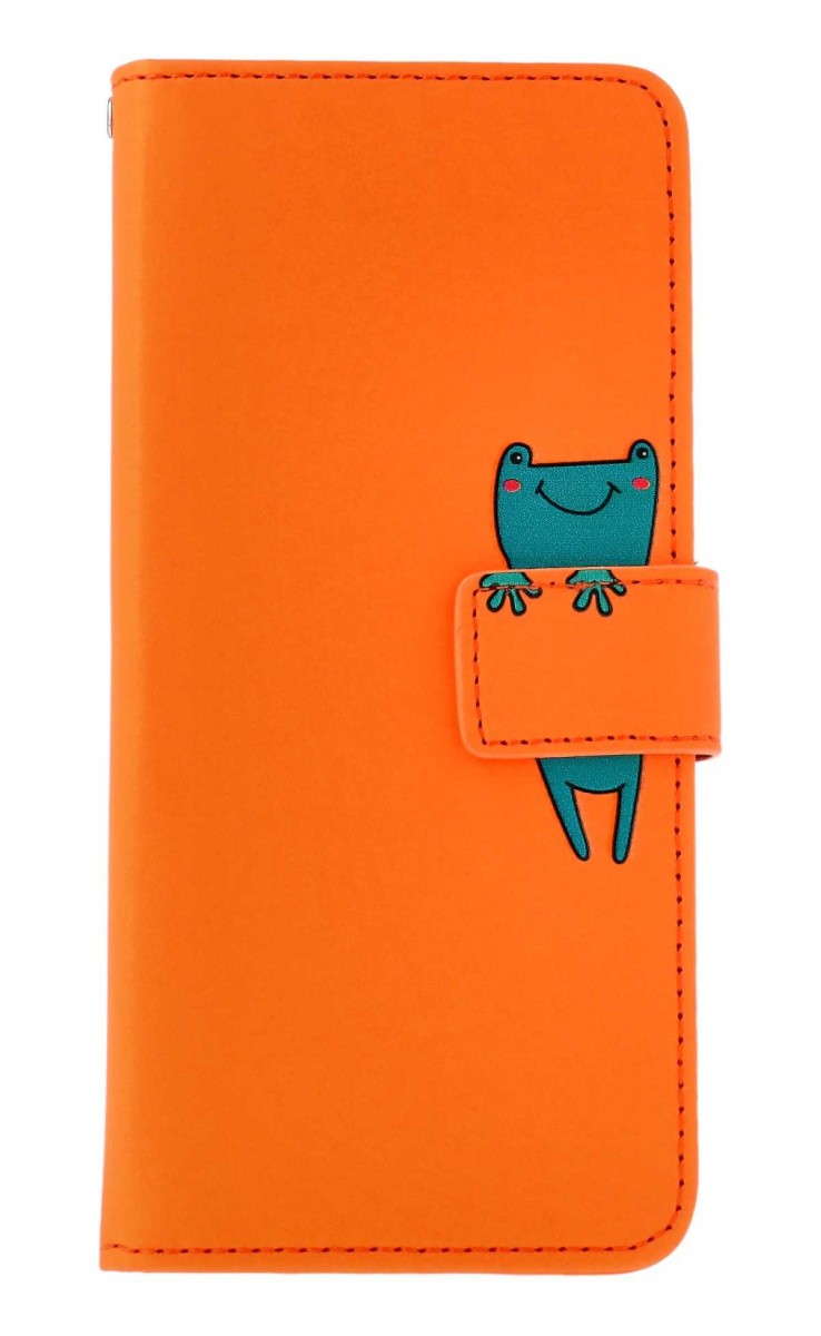 Levně Pouzdro TopQ Xiaomi Redmi Note 13 Pro knížkové oranžové s žabkou 131056 (obal neboli kryt na mobil Xiaomi Redmi Note 13 Pro)