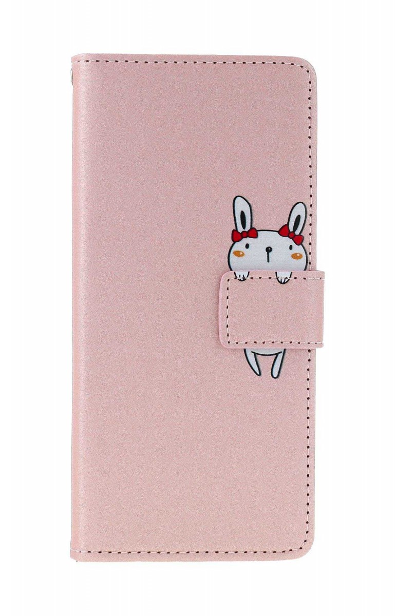 Levně Pouzdro TopQ Xiaomi Redmi Note 13 Pro 5G knížkové růžové s králíčkem 131063 (obal neboli kryt na mobil Xiaomi Redmi Note 13 Pro 5G)