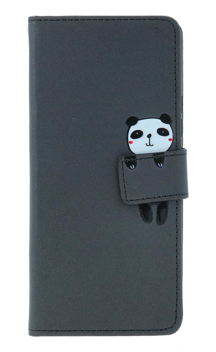 Pouzdro TopQ Xiaomi Redmi Note 13 Pro+ 5G knížkové černé s pandou 131066