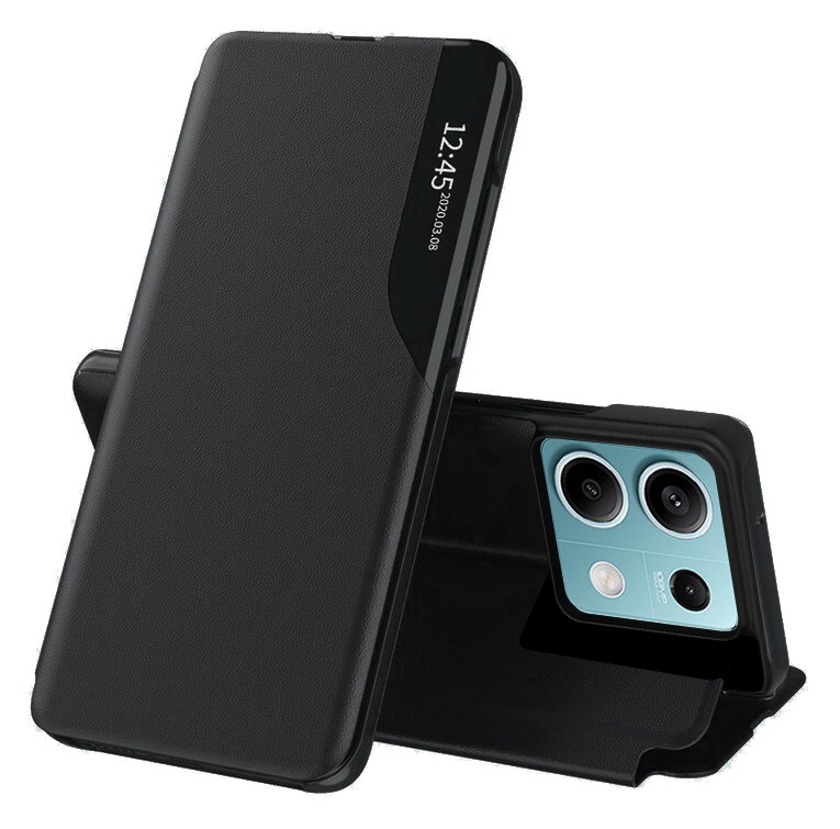Levně Pouzdro TopQ Xiaomi Redmi Note 13 Smart View knížkové černé 121161 (kryt neboli obal na mobil Xiaomi Redmi Note 13)